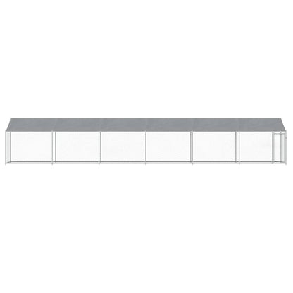 Dog Cage with Roof and Door Grey 12x2x2 m Galvanised Steel
