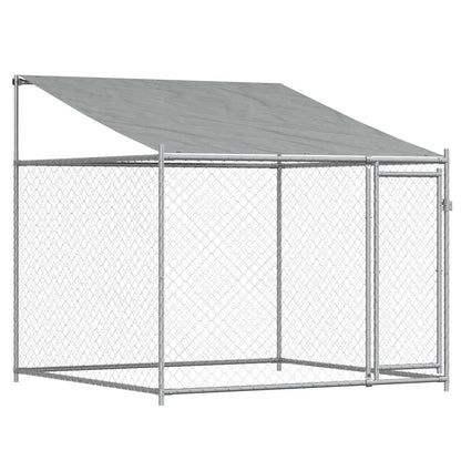Dog Cage with Roof and Door Grey 12x2x2 m Galvanised Steel