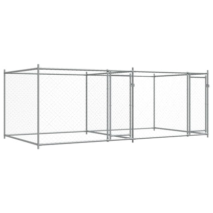 Dog Cage with Doors Grey 4x2x1,5 m Galvanised Steel