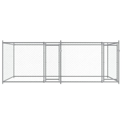 Dog Cage with Doors Grey 4x2x1,5 m Galvanised Steel