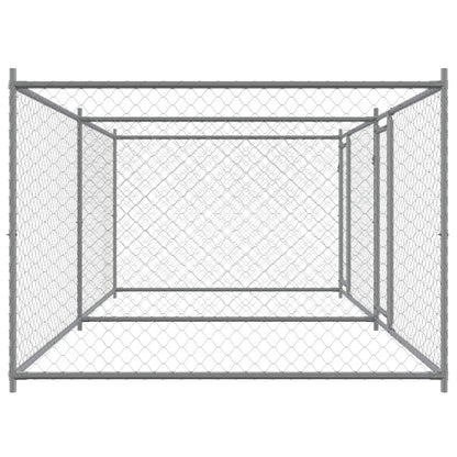 Dog Cage with Doors Grey 4x2x1,5 m Galvanised Steel