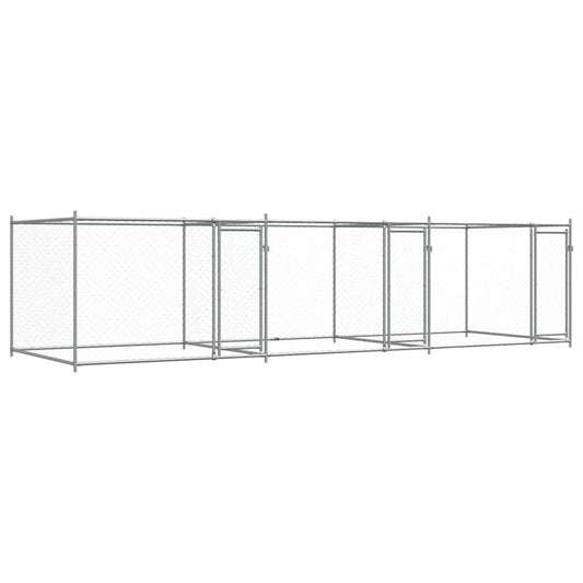 Dog Cage with Doors Grey 6x2x1.5 m Galvanised Steel