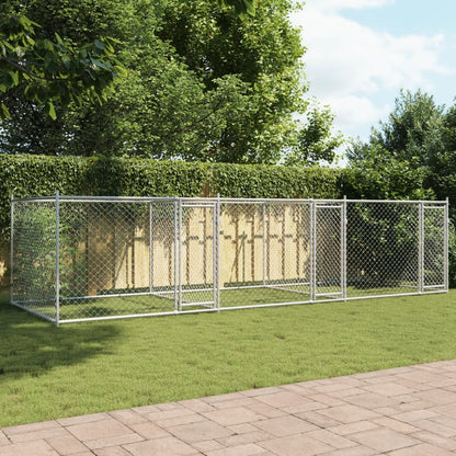 Dog Cage with Doors Grey 6x2x1,5 m Galvanised Steel