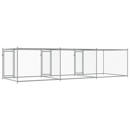 Dog Cage with Doors Grey 6x2x1,5 m Galvanised Steel