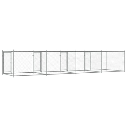 Dog Cage with Doors Grey 8x2x1,5 m Galvanised Steel