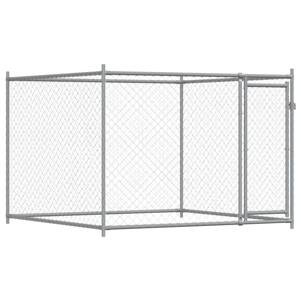 Dog Cage with Doors Grey 8x2x1,5 m Galvanised Steel