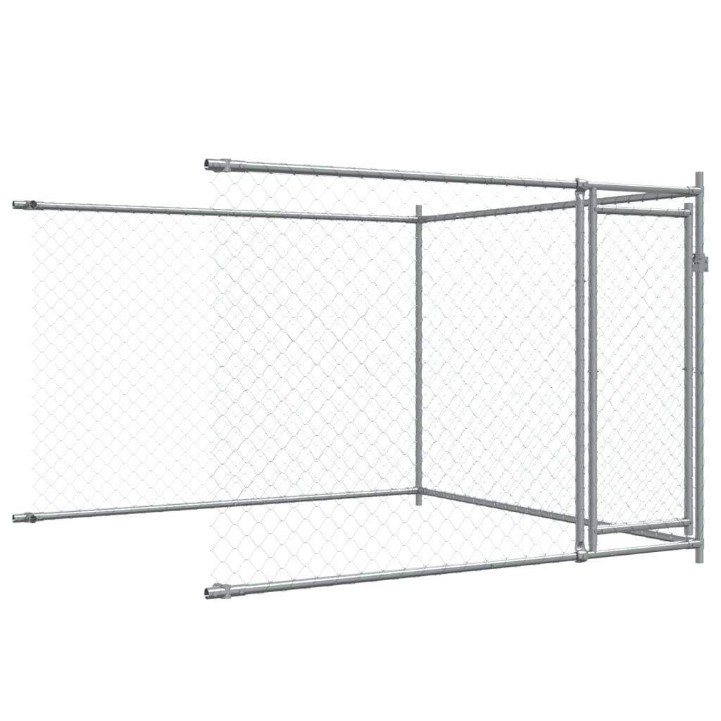 Dog Cage with Doors Grey 8x2x1,5 m Galvanised Steel