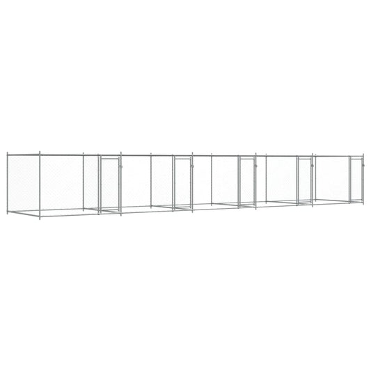 Dog Cage with Doors Grey 10x2x1.5 m Galvanised Steel