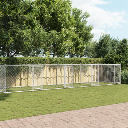 Dog Cage with Doors Grey 10x2x1,5 m Galvanised Steel