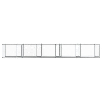 Dog Cage with Doors Grey 10x2x1,5 m Galvanised Steel