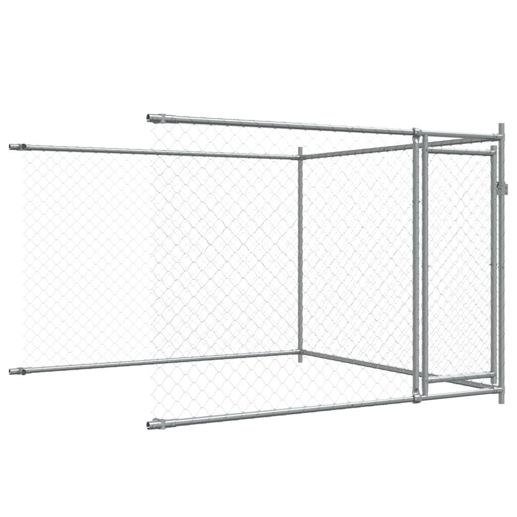 Dog Cage with Doors Grey 10x2x1,5 m Galvanised Steel