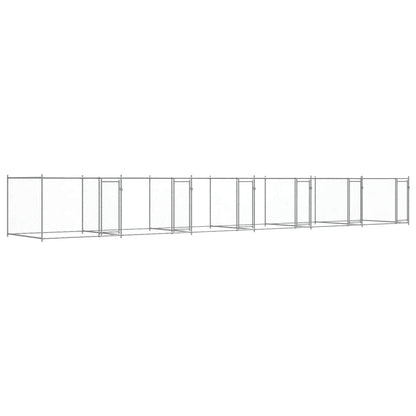 Dog Cage with Doors Grey 12x2x1.5 m Galvanised Steel
