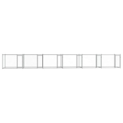 Dog Cage with Doors Grey 12x2x1,5 m Galvanised Steel