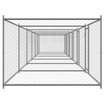 Dog Cage with Doors Grey 12x2x1,5 m Galvanised Steel