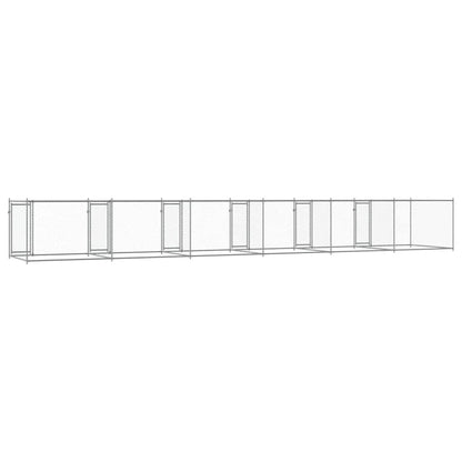 Dog Cage with Doors Grey 12x2x1,5 m Galvanised Steel
