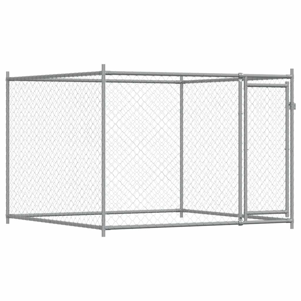 Dog Cage with Doors Grey 12x2x1,5 m Galvanised Steel