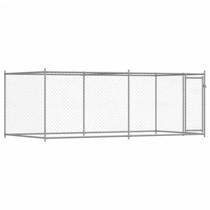 Dog Cage with Door Grey 4x2x1,5 m Galvanised Steel