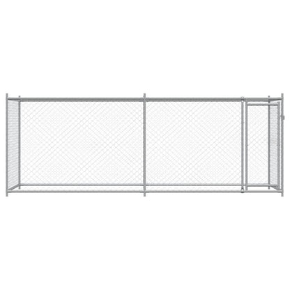 Dog Cage with Door Grey 4x2x1,5 m Galvanised Steel
