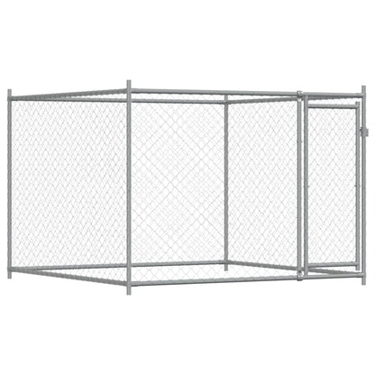 Dog Cage with Door Grey 4x2x1,5 m Galvanised Steel