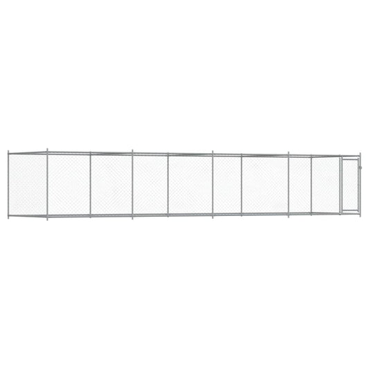 Dog Cage with Door Grey 8x2x1.5 m Galvanised Steel
