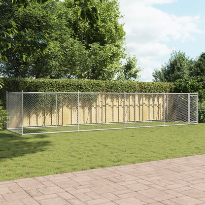 Dog Cage with Door Grey 8x2x1,5 m Galvanised Steel