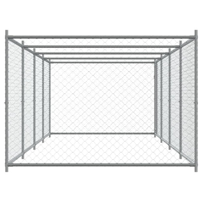 Dog Cage with Door Grey 8x2x1,5 m Galvanised Steel