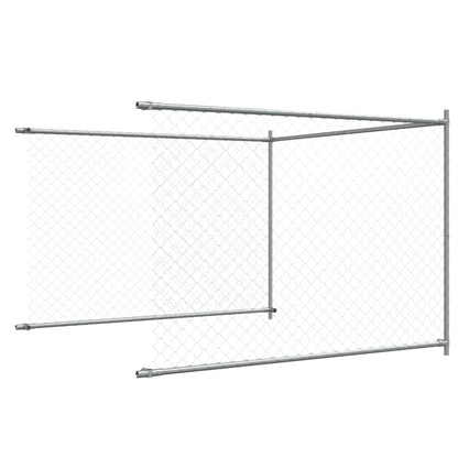 Dog Cage with Door Grey 8x2x1,5 m Galvanised Steel