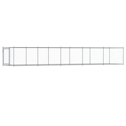 Dog Cage with Door Grey 10x2x1.5 m Galvanised Steel