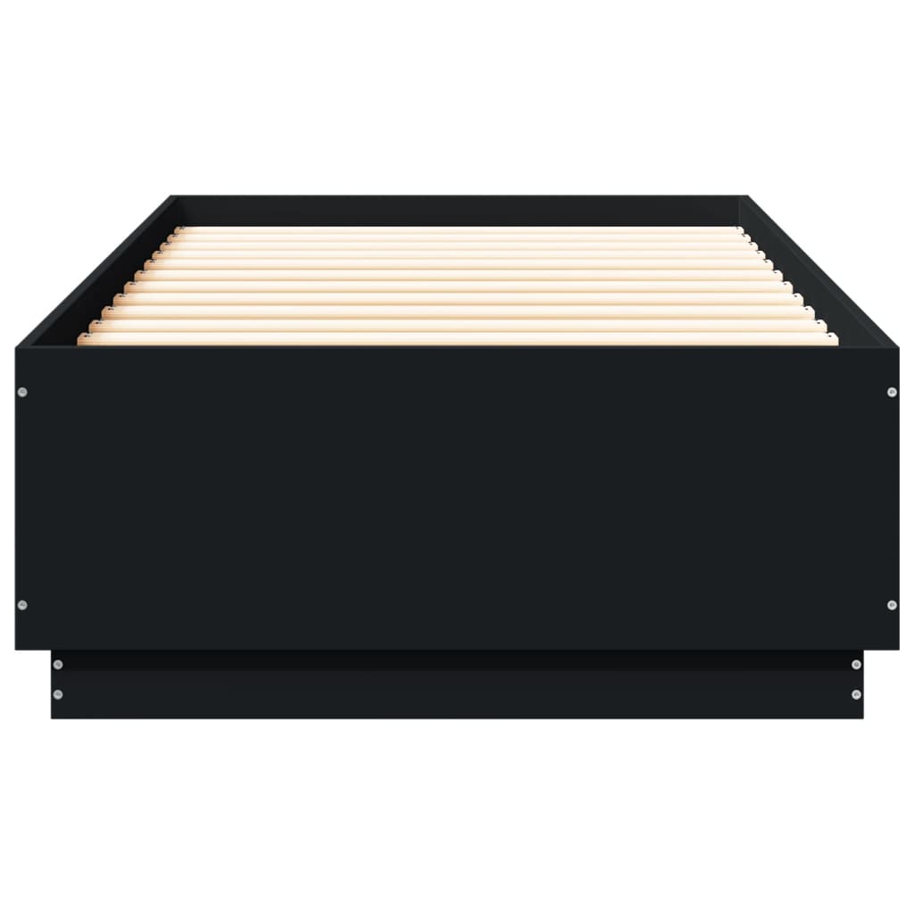 Bed Frame with LED without Mattress Black 100x200 cm
