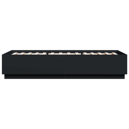 Bed Frame with LED without Mattress Black 90x200 cm