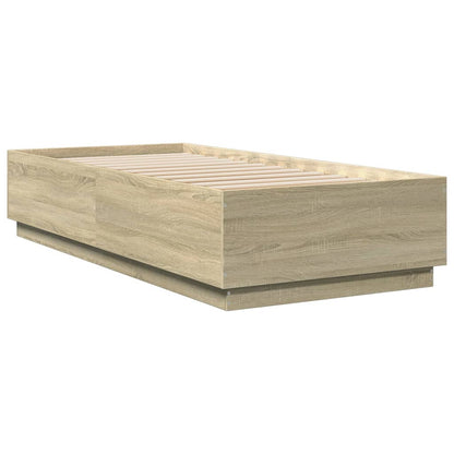 Bed Frame with LED without Mattress Sonoma Oak 90x200 cm