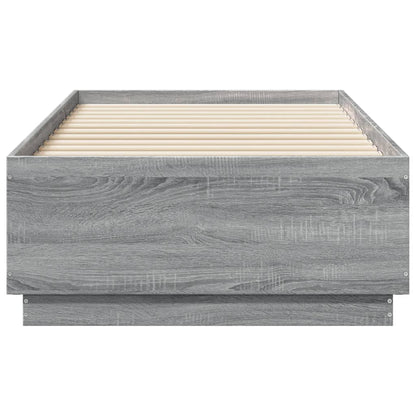 Bed Frame with LED without Mattress Grey Sonoma 90x190 cm Single