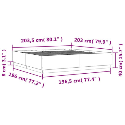 Bed Frame without Mattress Grey Sonoma 200x200 cm