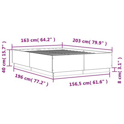 Bed Frame without Mattress Grey Sonoma 160x200 cm