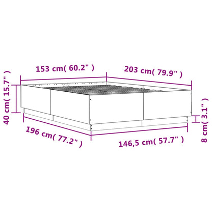 Bed Frame without Mattress White 150x200 cm King Size