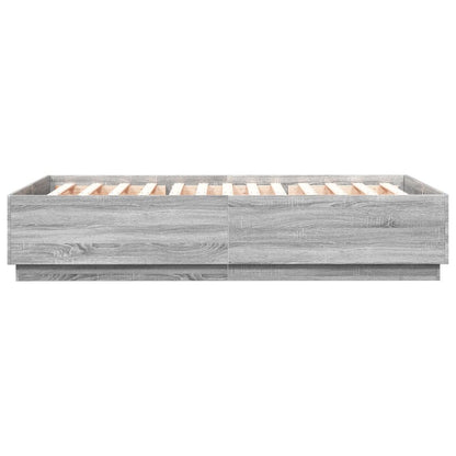 Bed Frame without Mattress Grey Sonoma 150x200 cm King Size