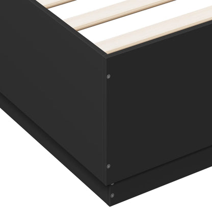 Bed Frame without Mattress Black 120x200 cm