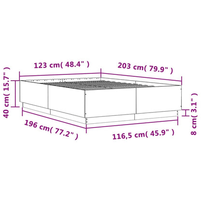 Bed Frame without Mattress Smoked Oak 120x200 cm