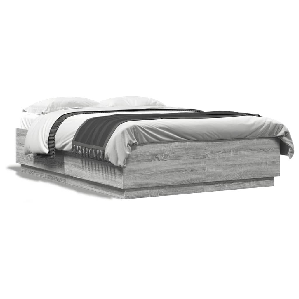 Bed Frame without Mattress Grey Sonoma 120x200 cm