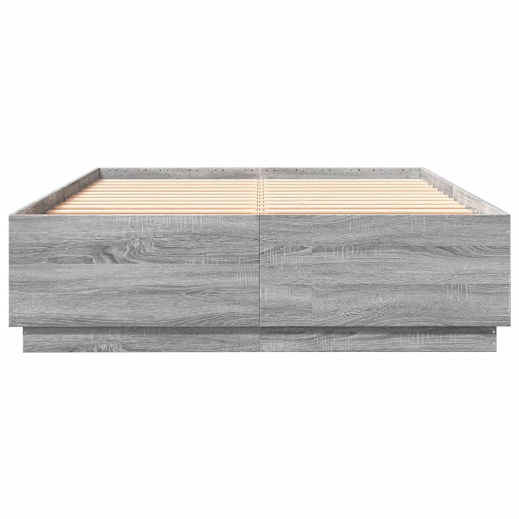 Bed Frame without Mattress Grey Sonoma 120x200 cm