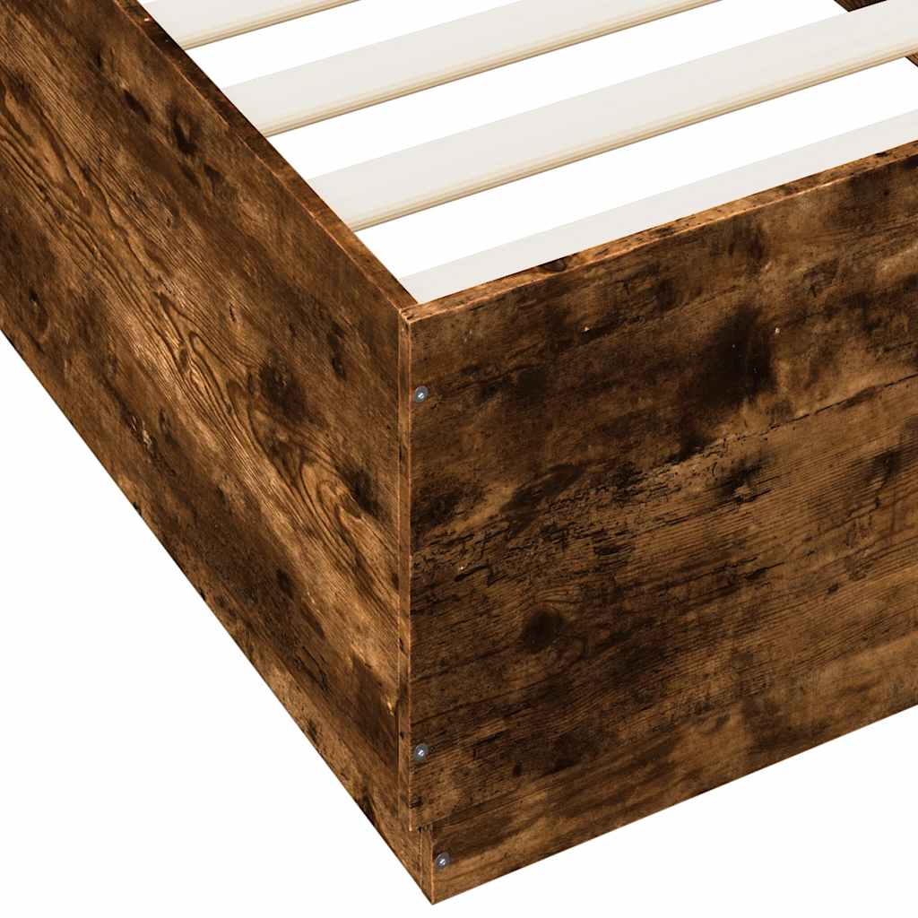 Bed Frame without Mattress Smoked Oak 100x200 cm