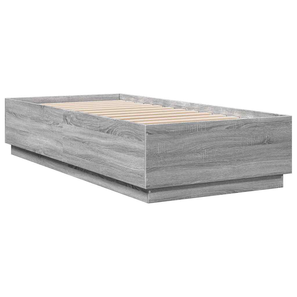 Bed Frame without Mattress Grey Sonoma 100x200 cm