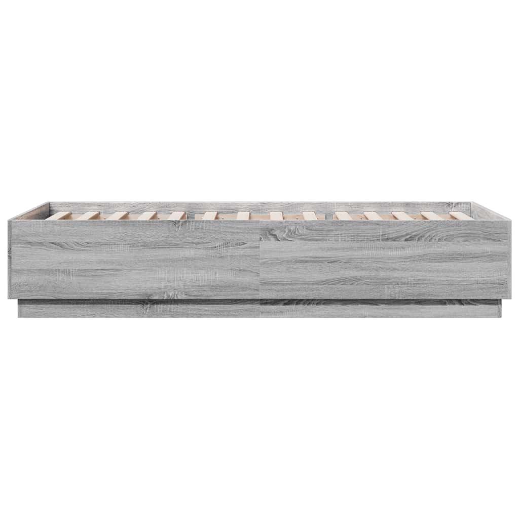 Bed Frame without Mattress Grey Sonoma 100x200 cm
