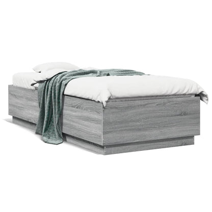 Bed Frame without Mattress Grey Sonoma 90x200 cm