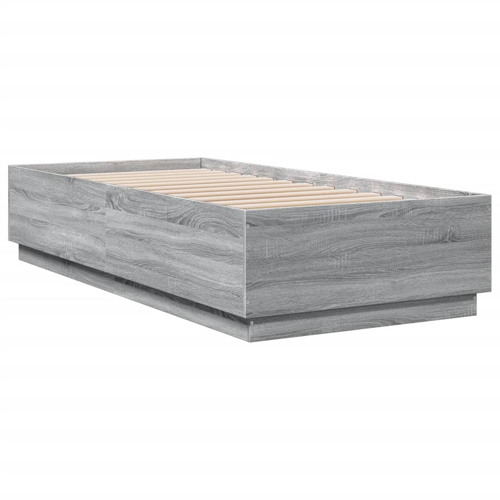 Bed Frame without Mattress Grey Sonoma 90x200 cm