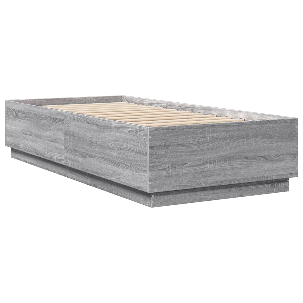 Bed Frame without Mattress Grey Sonoma 90x200 cm