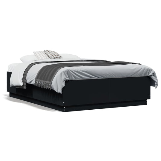 Bed Frame without Mattress Black 135x190 cm Double