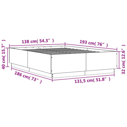Bed Frame without Mattress Concrete Grey 135x190 cm Double
