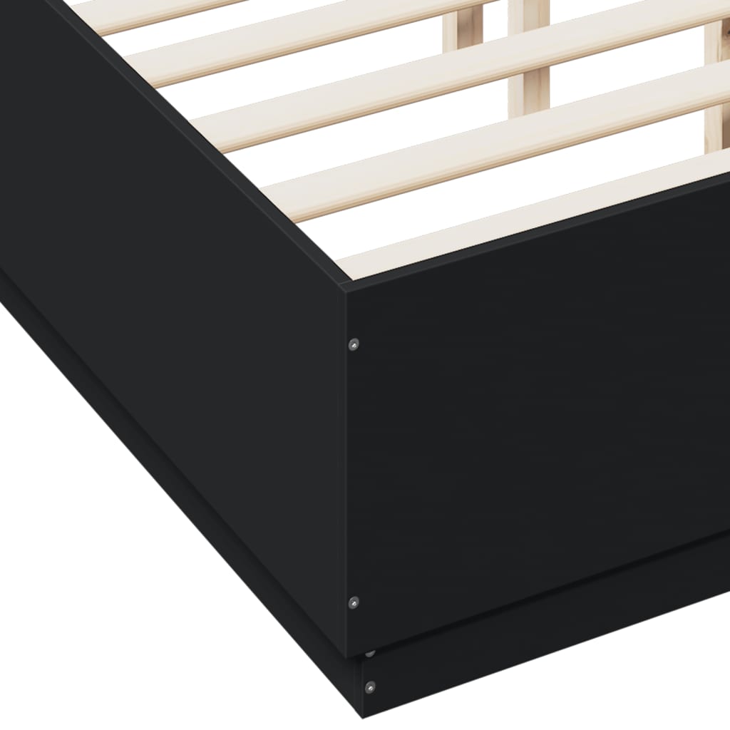 Bed Frame without Mattress Black 120x190 cm Small Double