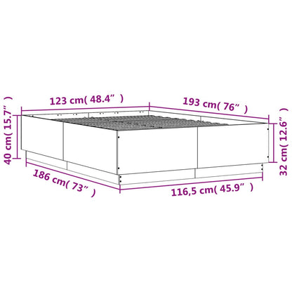Bed Frame without Mattress Sonoma Oak 120x190 cm Small Double